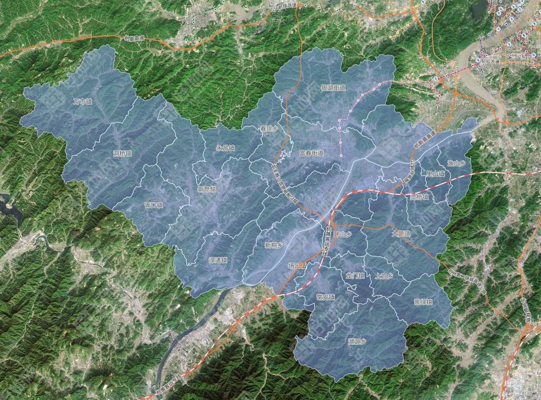 富陽區(qū)示意圖